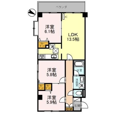 シャインヒルIIIの物件間取画像